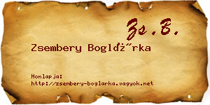 Zsembery Boglárka névjegykártya